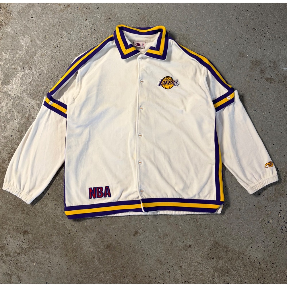 Vintage Unique Sports Generation NBA Los Angeles Lakers Warm Up Jacket Cream L